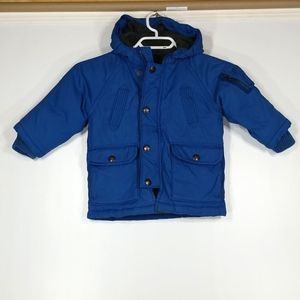 Gap 18/24 Months Blue Gray Winter Jacket Long Sleeve Full Zip With Snaps